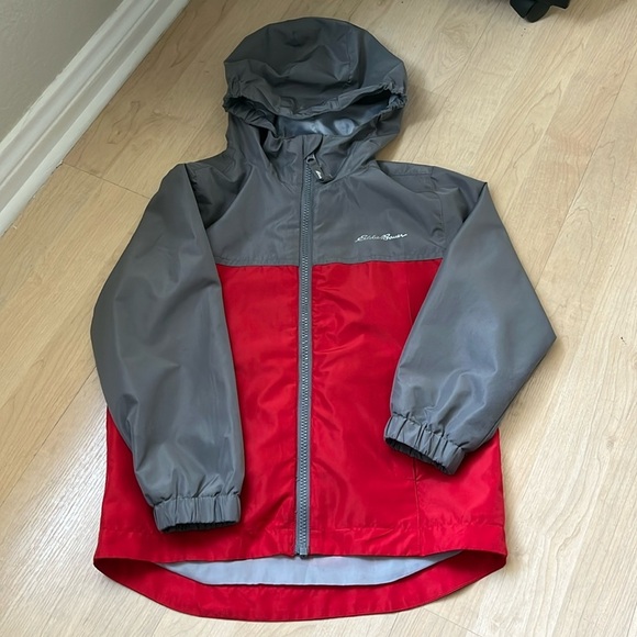 Eddie Bauer Other - EDDIE BAUER Kids Boys Red Gray Hooded Zip Up Jacket Size XS 5/6 Lightweight